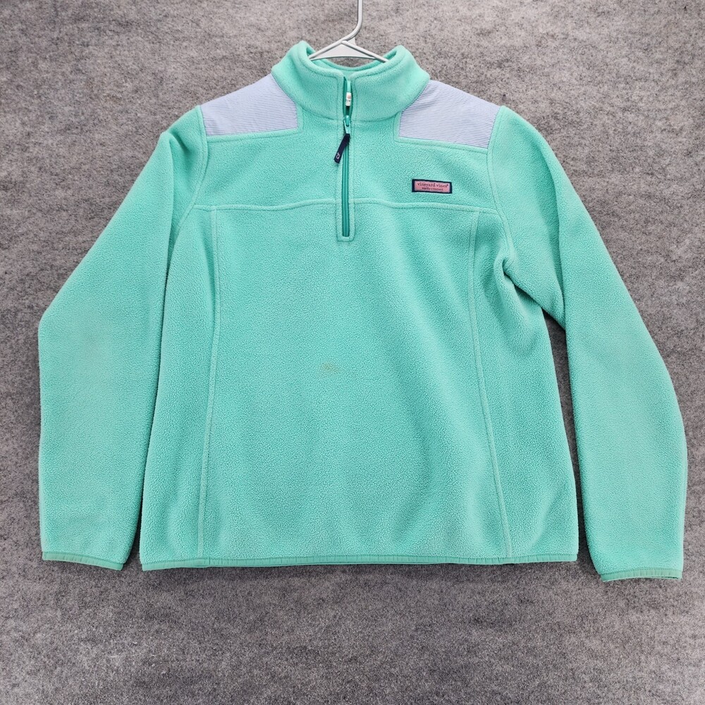 Vineyard Vines Pullover Womens Small Quarter Zip Green Marthas Vineyard